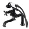 Kingston Brass KS228MB Deck Mount Clawfoot Tub Faucet with Hand Shower, Matte Black KS228MB - alternate 1